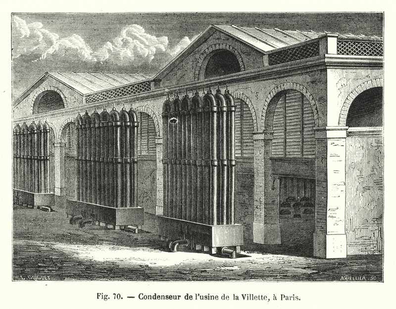 Kondensator der Fabrik von La Villette, in Paris von European School