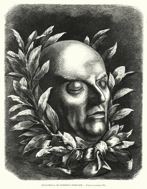 Totenmaske des deutschen Dichters Friedrich Schiller von European School