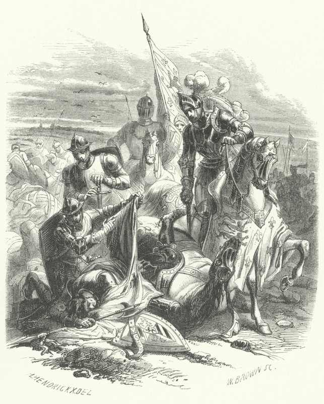 Tod von Anton von Burgund, Herzog von Brabant, in der Schlacht von Azincourt von European School