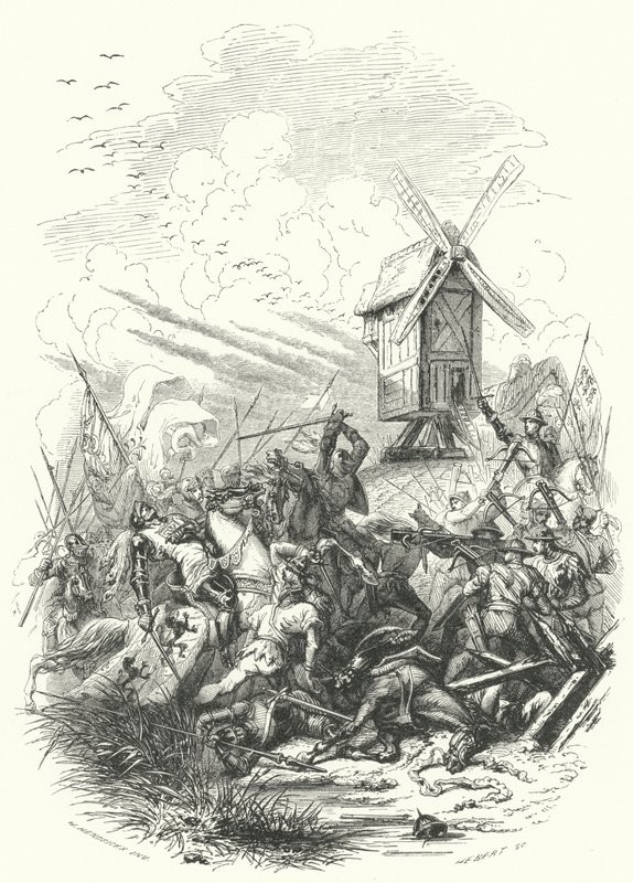 Tod von Johann von Böhmen in der Schlacht von Crécy, 1346 von European School