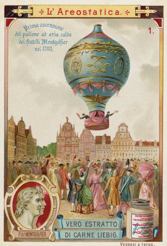 Erster freier Flug des Heißluftballons der Gebrüder Montgolfier, 1783 von European School