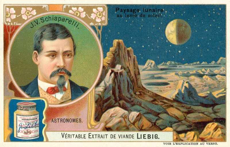 Giovanni Schiaparelli und die Mondoberfläche bei Sonnenaufgang von European School