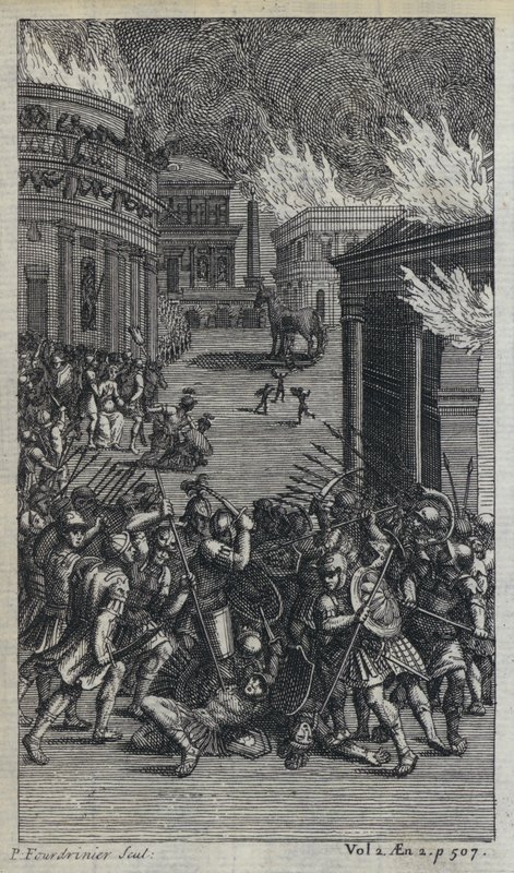 Illustration für John Drydens Übersetzung von Virgils Aeneis (Stich) von European School