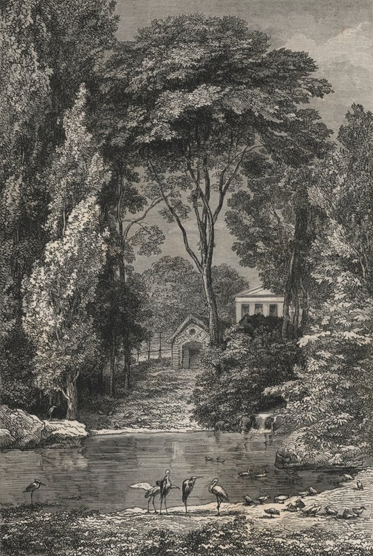 Das Schweizer Tal im Jardin des Plantes von Paris (Gravur) von European School