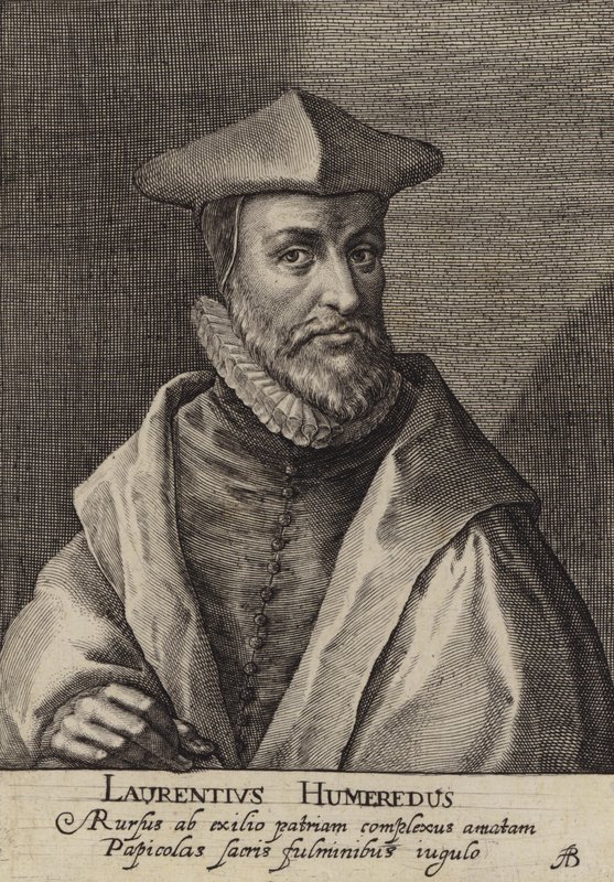 Laurence Humphrey, englischer Theologe, Präsident des Magdalen College, Oxford (Gravur) von European School