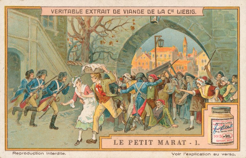 Le Petit Marat, Liebig-Karte, frühes 20. Jahrhundert von European School