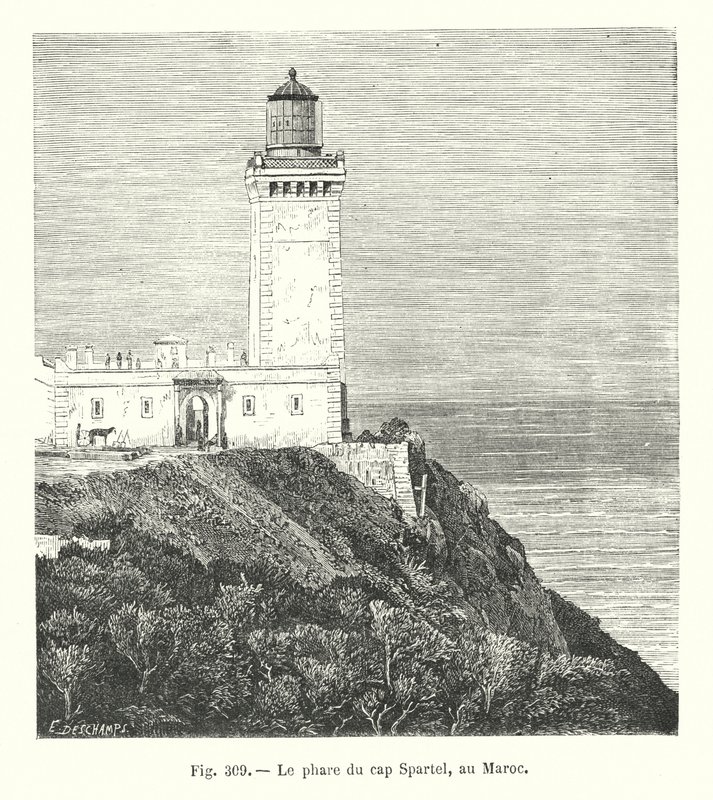 Der Leuchtturm am Kap Spartel, Marokko (Stich) von European School