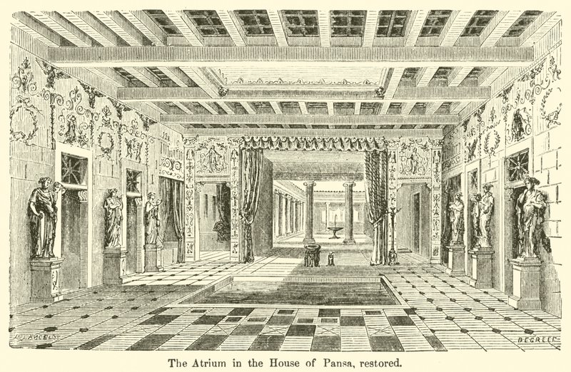 Das Atrium im Haus von Pansa, restauriert von European School