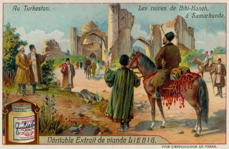Die Ruinen der Bibi-Chanum-Moschee in Samarkand in Usbekistan von European School
