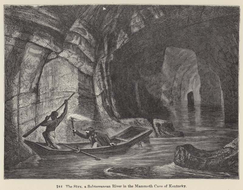 Der Styx, ein unterirdischer Fluss in der Mammuthöhle von Kentucky von European School