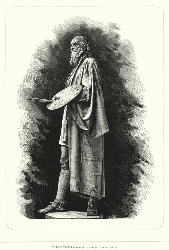 Tizian, italienischer Renaissancekünstler, Statue von Antonio dal Zotto von European School