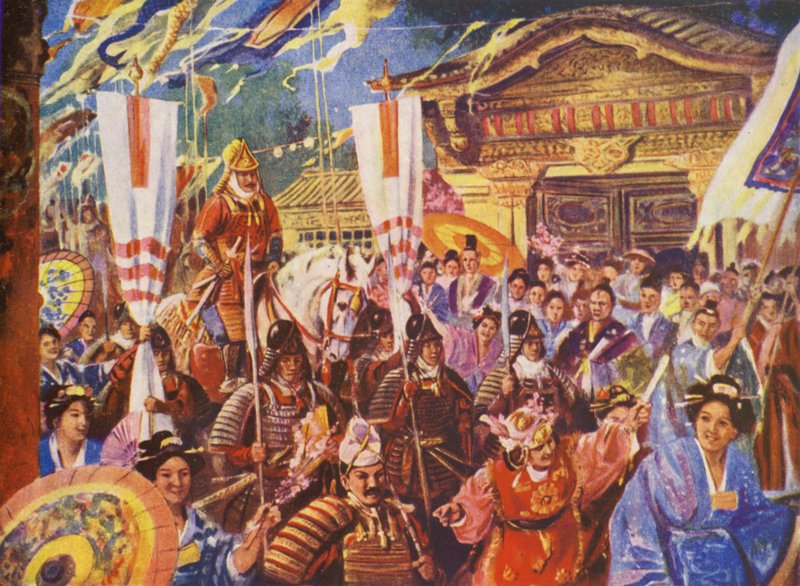 Yoritomo wird Shogun, 1192 n. Chr. von European School