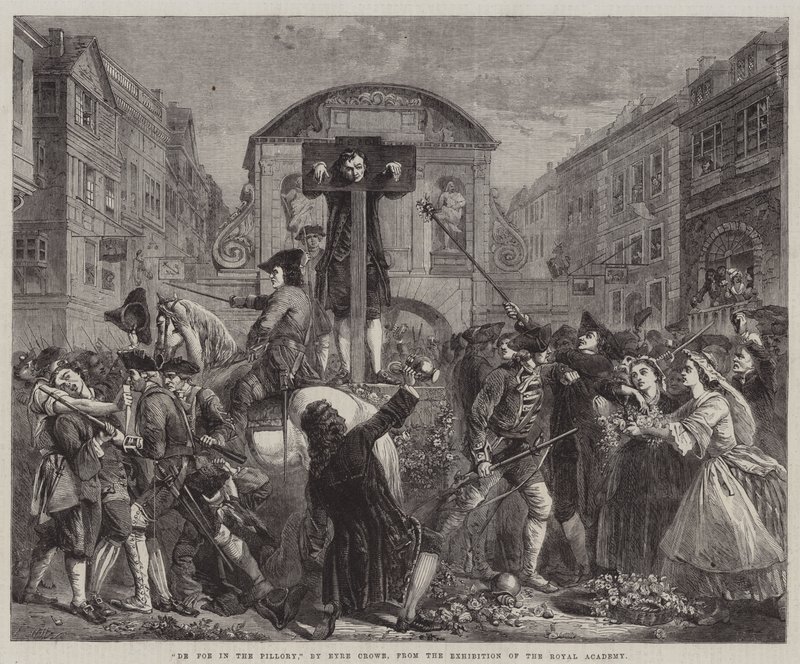 De Foe im Pranger, aus der Ausstellung der Royal Academy von Eyre Crowe