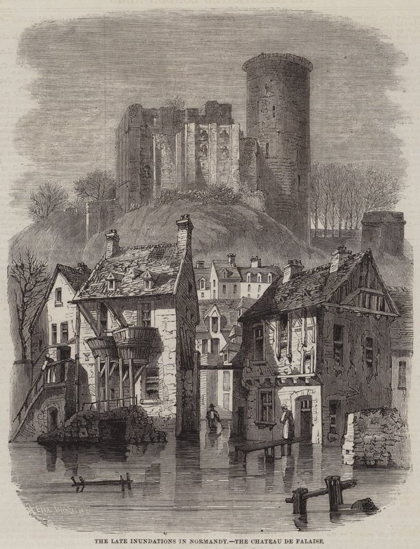 Die letzten Überschwemmungen in der Normandie, das Schloss von Falaise von Felix Thorigny