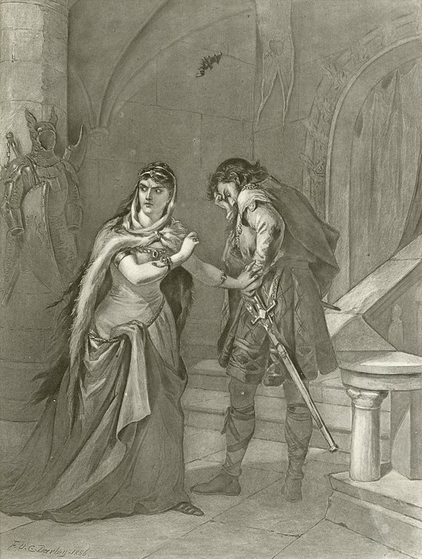 Macbeth. Akt II, Szene II (Gravur) von Felix Octavius Carr Darley
