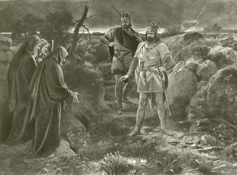 Macbeth. Akt I, Szene III (Gravur) von Felix Octavius Carr Darley