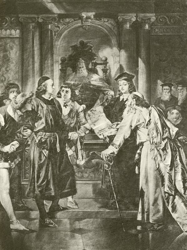 Der Kaufmann von Venedig. Akt IV, Szene I (Gravur) von Felix Octavius Carr Darley