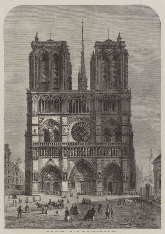 Restaurierung von Notre Dame, Paris, die Westfassade von Felix Thorigny
