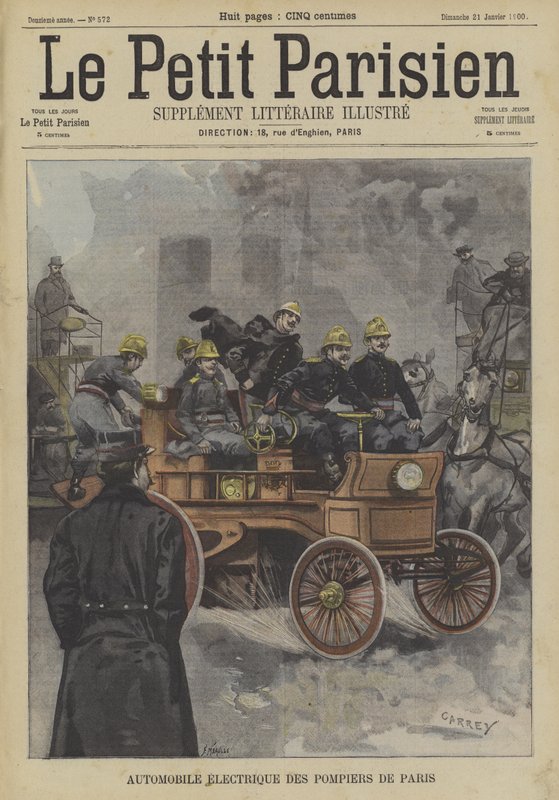 Elektrisches Feuerwehrauto der Pariser Feuerwehr von Fortune Louis Meaulle