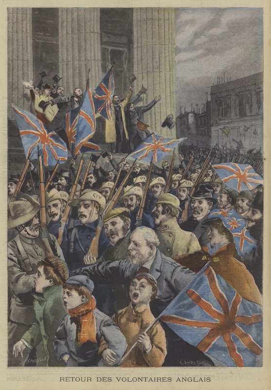 Soldaten der City of London Imperial Volunteers marschieren durch London nach ihrer Rückkehr aus dem Burenkrieg von Fortune Louis Meaulle