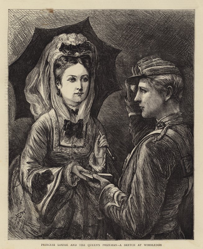Prinzessin Louise und der Preisträger der Königin, eine Skizze in Wimbledon von Francis S. Walker