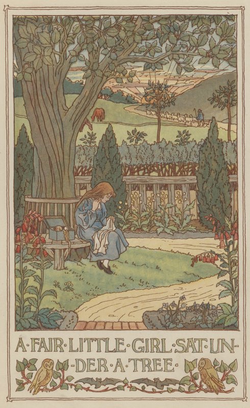 Ein hübsches kleines Mädchen saß unter einem Baum von Francis Donkin Bedford