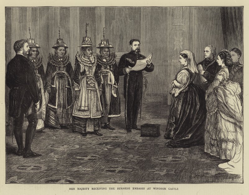 Ihre Majestät empfängt die burmesische Botschaft im Windsor Castle von Francis S. Walker