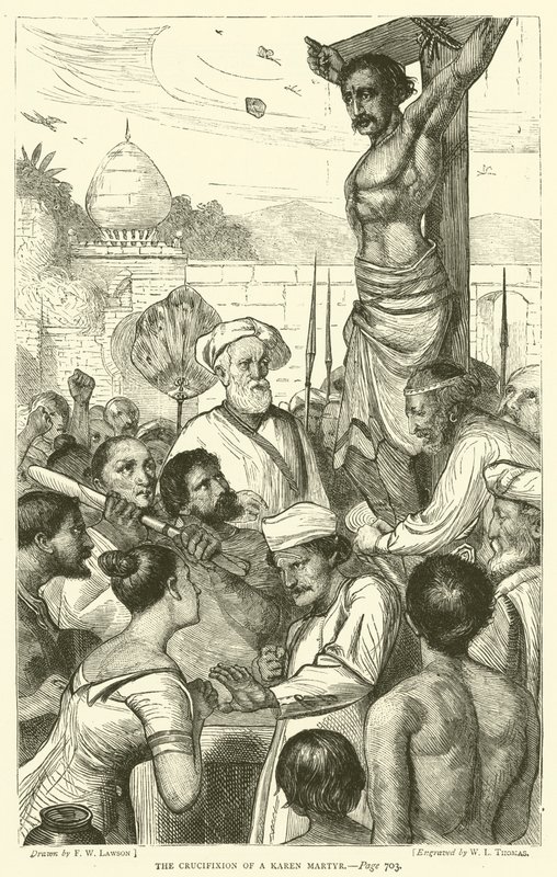 Die Kreuzigung eines Karen-Märtyrers von Francis Wilfred Lawson
