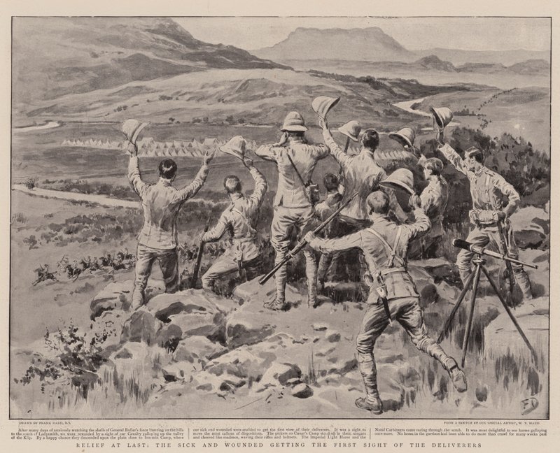 Endlich Erleichterung, die Kranken und Verwundeten sehen die Retter zum ersten Mal von Frank Dadd