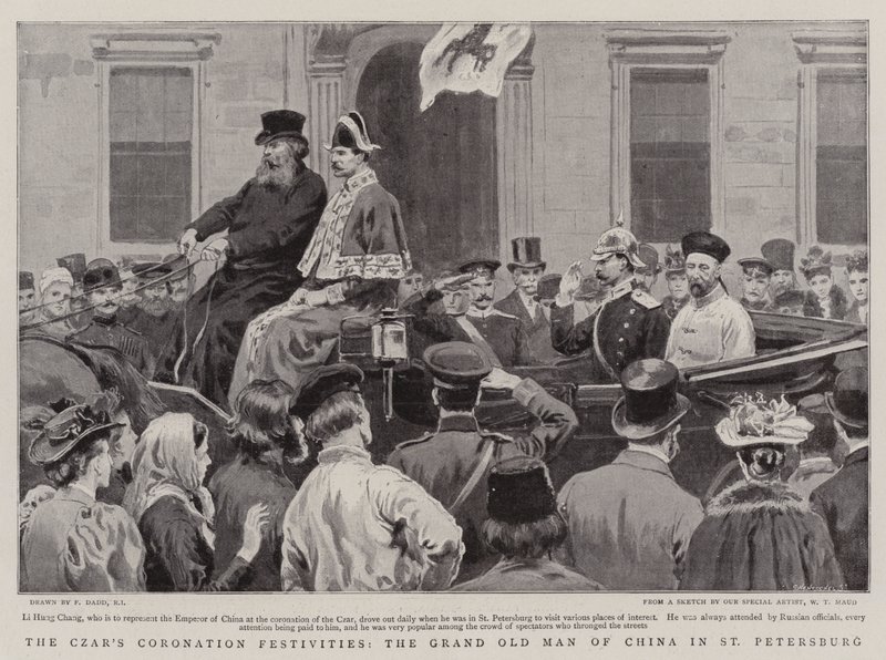 Die Krönungsfeierlichkeiten des Zaren, der alte Mann von China in St. Petersburg von Frank Dadd