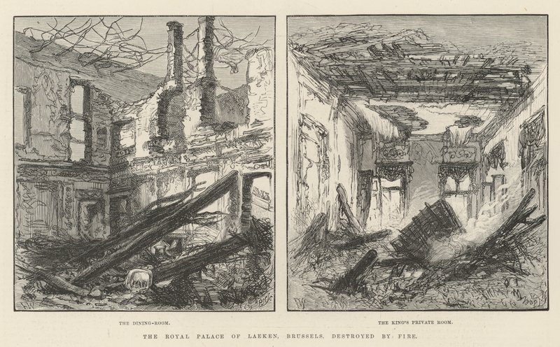 Der königliche Palast von Laeken, Brüssel, durch Feuer zerstört von Frank Watkins