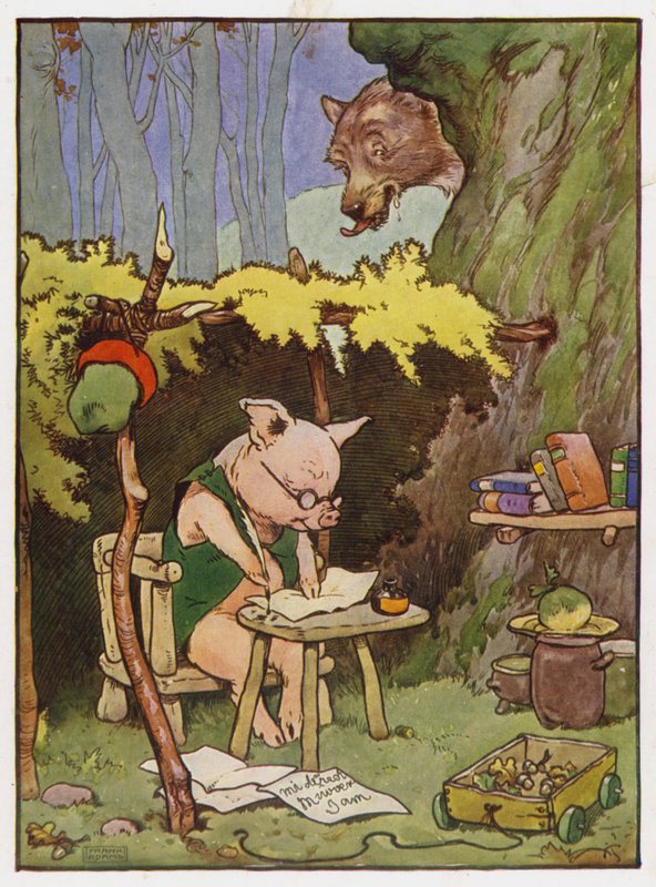 Illustration für Die drei kleinen Schweinchen von Frank Adams