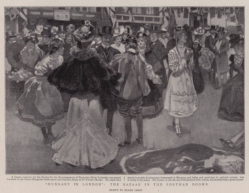 Ungarn in London, der Basar in den Portman Rooms von Frank Craig