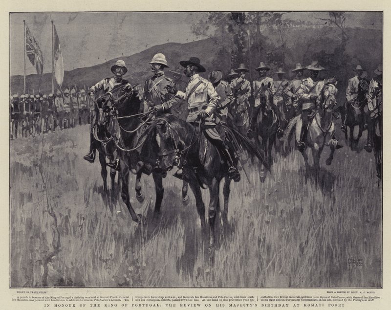 Zu Ehren des Königs von Portugal, die Parade an seinem Geburtstag in Komati Poort von Frank Craig