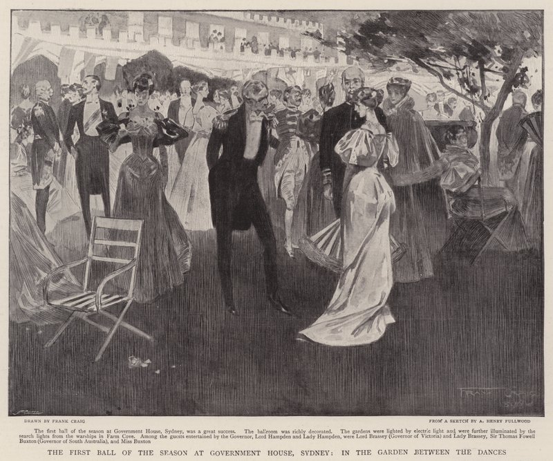 Der erste Ball der Saison im Regierungshaus, Sydney, im Garten zwischen den Tänzen von Frank Craig