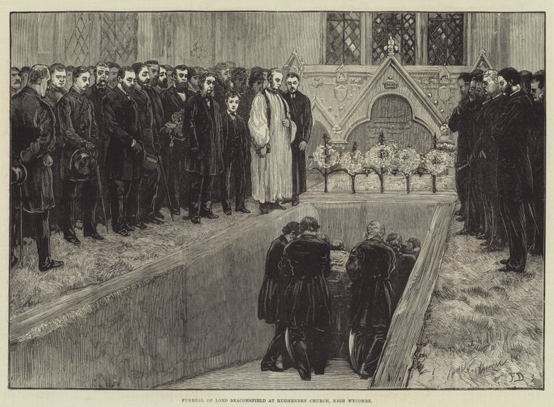 Beerdigung von Lord Beaconsfield in der Kirche von Hughenden, High Wycombe von Frank Dadd