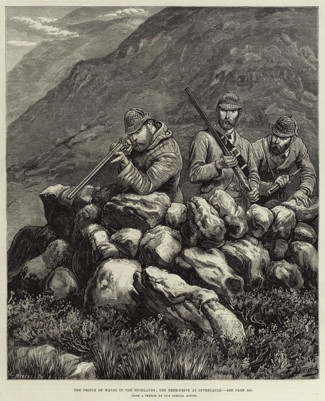 Der Prinz von Wales in den Highlands, die Hirschjagd bei Invercauld von Frank Dadd