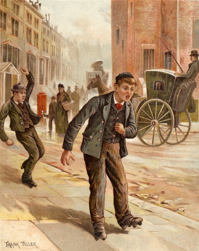 Eine zweifelhafte Kurve, Junge auf Rollschuhen von Frank Feller