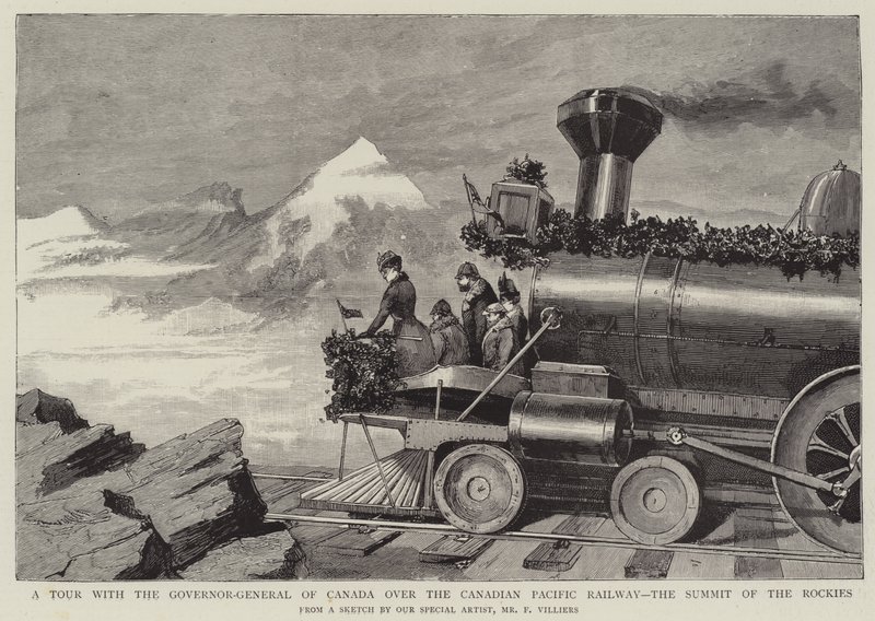 Eine Tour mit dem Generalgouverneur von Kanada über die Canadian Pacific Railway, der Gipfel der Rockies von Frederic Villiers