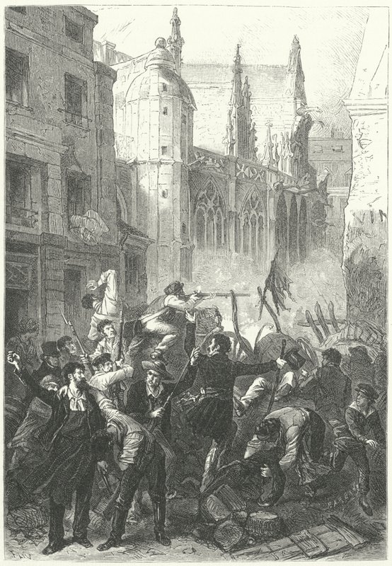 Juniaufstand, Revolution von 1848, Paris (Stich) von Frederic Theodore (after) Lix