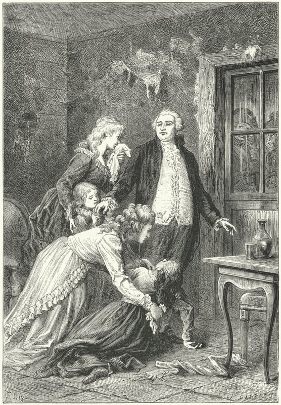 Ludwig XVI. verabschiedet sich vor seiner Hinrichtung von seiner Familie von Frederic Theodore (after) Lix