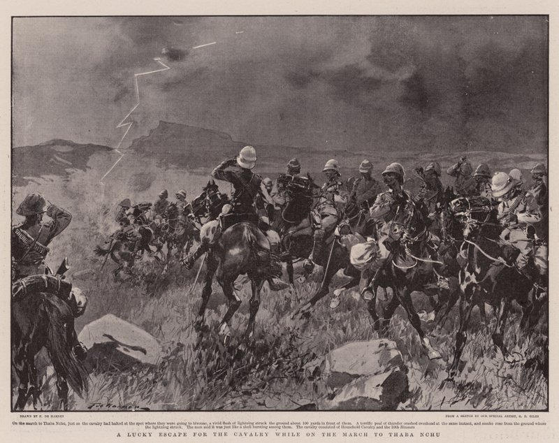 Eine glückliche Flucht für die Kavallerie auf dem Marsch nach Thaba Nchu von Frederic de Haenen