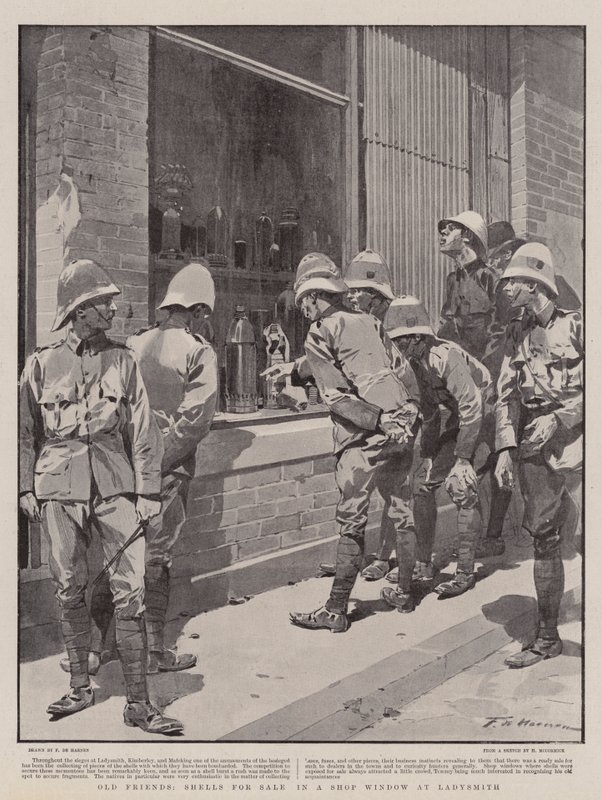 Alte Freunde, Muscheln zum Verkauf in einem Schaufenster in Ladysmith von Frederic de Haenen