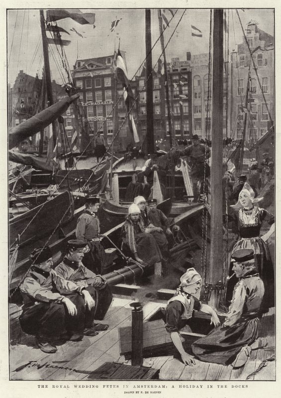 Die königlichen Hochzeitsfeiern in Amsterdam, ein Feiertag in den Docks von Frederic de Haenen