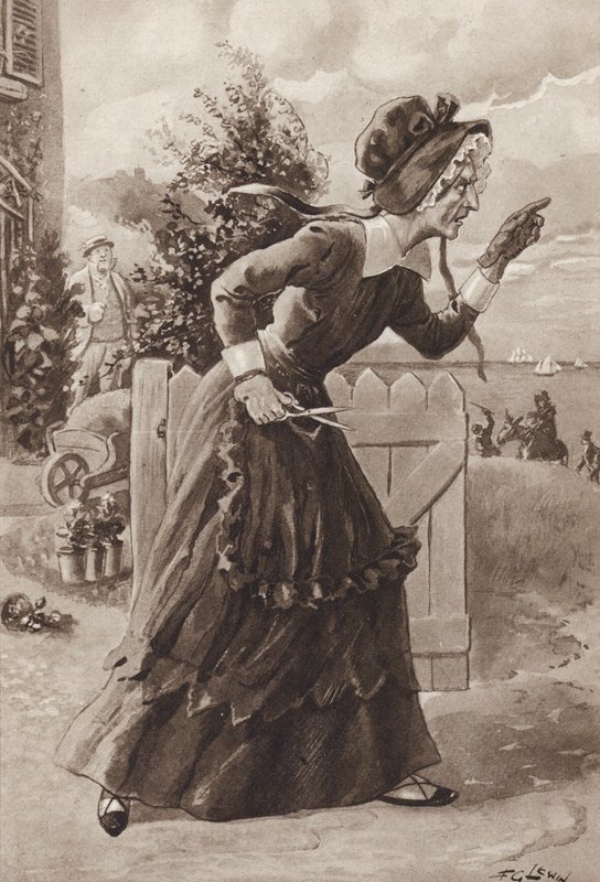 Betsey Trotwood aus David Copperfield, von Charles Dickens von Frederick George Lewin