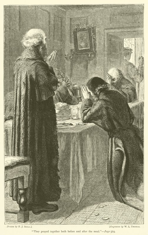 Sie beteten zusammen sowohl vor als auch nach dem Essen von Frederick John Skill
