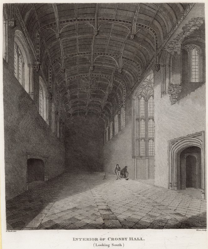 Innenraum von Crosby Hall, Blick nach Süden von Frederick Nash