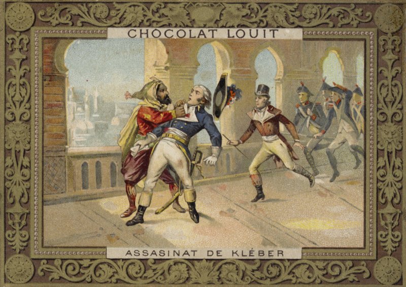 Ermordung von Jean-Baptiste Kleber, Kommandant der französischen Truppen in Ägypten, Kairo, 1800 von French School