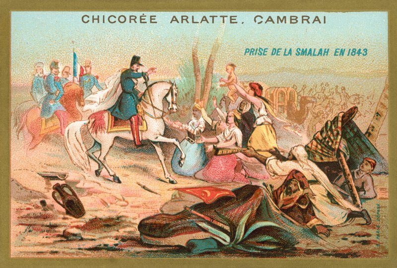 Französische Truppen erobern die Smala von Abdelkader, Algerien, 1843 von French School