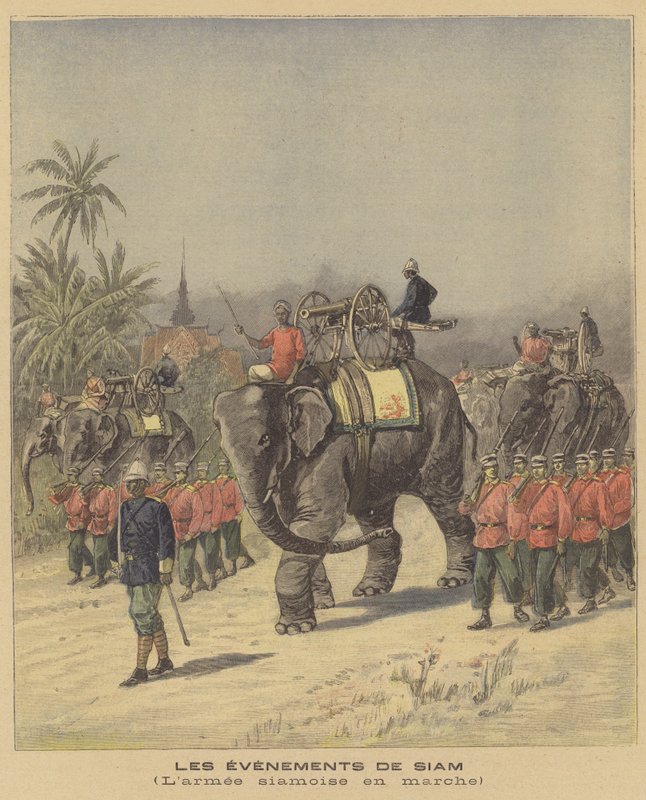 Die siamesische Armee auf dem Marsch von French School